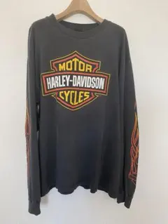希少 90s ハーレーダビッドソン フレイムス スカル ロンT - メルカリ