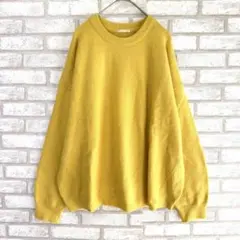 GU ジーユー　クルーネックニット　セーター　イエロー　XL
