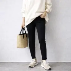 グンゼ［M］大人カジュアル◎裏起毛◎美シルエット◎ウエストゴム◎ストレートパンツ