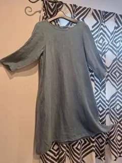 【parkes】ターコイズブルー 七分袖 ワンピース?チュニック?