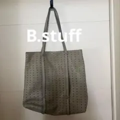 パンチングレザー トートバッグ グレー　バッグ　レザー　革　B.stuffのサムネイル