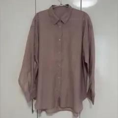 LOWRYS FARM シアーシャツロングスリーブ くすみピンク Fサイズ