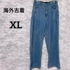海外古着✨ライトブルーデニムパンツ 【XL】 薄手 春 夏 ジーンズ ジーパン