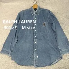 RALPH LAUREN ラルフローレンポロベア刺繍 デニムシャツ　M