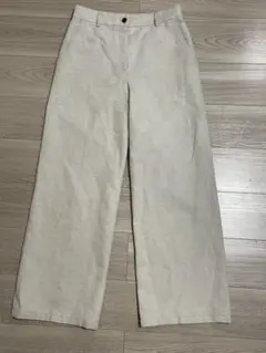 90s 00s リネンスラックス 白 極太 | Mercari