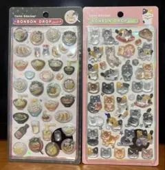 正規品　ボンボンドロップシール 和柄　新作！ ラーメン　猫　2枚セット