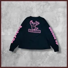 US古着 GILDAN ギルダン 両面プリント ロンT長袖 ブラック XLサイズ