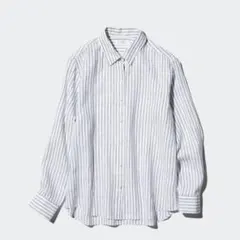 ユニクロ　リネンシャツ　レディース　ストライプ　ＸＬ