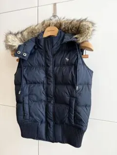 値引き アバクロンビー ネイビー フードダウンベスト