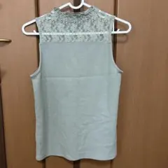 ミント色 レースタンクトップ M