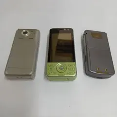 ジャンク品NTT docomo スライド式携帯電話 緑色その他