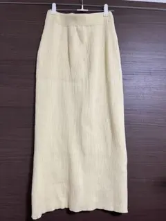 coca リブニットスカート イエロー ロング