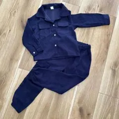 SHEIN ネイビー コーデュロイ セットアップ