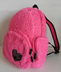 かわいいモコモコ リュック バックパック ピンク 秋冬レディース10代20代向き