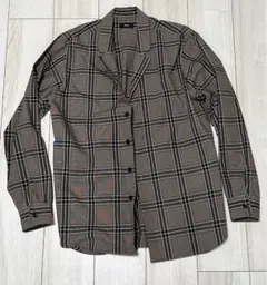 SHIPS チェック柄 長袖シャツ ブラウン系　 サイズM