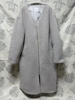 LEPSIM ★ ボアロングコート Ｌ　グレージュ