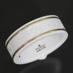 GUCCI インターロッキング リング 指輪 アイコンリング 9号 K18 白