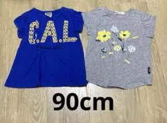 女の子90cm半袖Tシャツ2枚 Noeil aime Bebe f.o.kidsのサムネイル