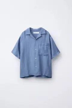 ZARA KIDS リネン混開襟シャツ (164c) ブルー