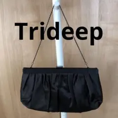Trideep トライディープ クラッチバッグ パーティー 黒 がま口 シンプル