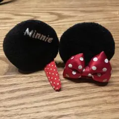 ミニーマウス 耳付きヘアピン 赤い水玉リボン付き Disney ディズニー