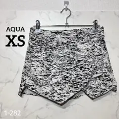 AQUA 総柄 ラップキュロットパンツ XS モノトーン USA製