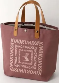 新品　紀伊國屋　レザーハンドルコットンバッグのサムネイル