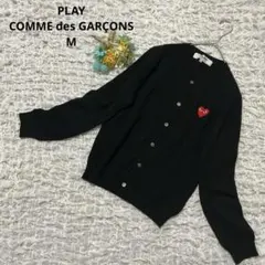 プレイコムデギャルソン　ニットカーディガン　クルーネック　ブラック　黒　M