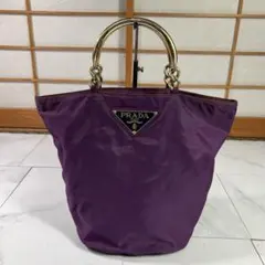 希少】プラダ PRADA 三角ロゴ 肩掛け バッグ パープル 紫色 - メルカリ
