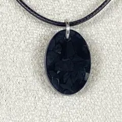 【おまけ付】強い波動を持つ古代ソマチッド入りペンダント 楕円形　レザーチェーン