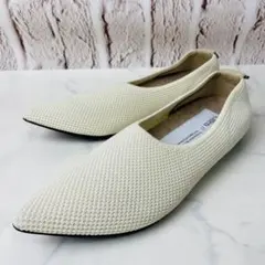 【新品未使用】オッフェン Offen　ホワイトレース編みフラットシューズ 新品未使用】オッフェン Offen ホワイトレース編みフラットシューズ