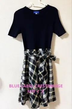 BLUE LABEL CRESTBRIDGE 半袖　リブニットワンピース　Ｍ