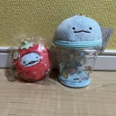 【未使用・タグ】すみっコぐらし とかげ おでかけ カップ ぶらさげぬいぐるみ