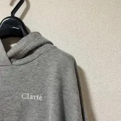 Clarté ロゴ刺繍 ショート丈 パーカー グレーのサムネイル