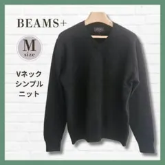美品✨BEAMS+ Vネックニット 黒 M ウール ビジネス ビジカジ 定番のサムネイル