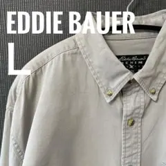90-00s エディーバウアー BDシャツ L グレー Eddie Bauer