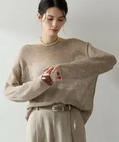 Whim Gazette ボートメッシュニットプルオーバー　ブラウン ウィムガゼット☆ボートメッシュニットプルオーバー ブラウン - メルカリ