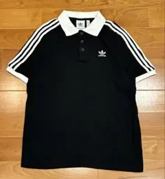 【完売品】アディダス オリジナル adidas ストライプ ポロ 黒 L