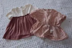 tete a tete チェック柄 Tシャツ 100cm