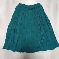 子供服 プリーツスカート 140cm ウエスト総ゴム 緑 グリーン