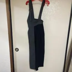 gorge サロペットワンピース 黒 チェック柄 量産