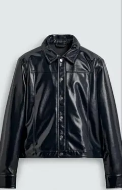 ZARA フェイクレザーボンバージャケット S ブラック - メルカリ