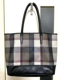 【美品】ブラックレーベルクレストブリッジ PVC トートバッグ ノバチェック柄