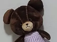 ✤くまのがっこう茶色のストライプドレスクマぬいぐるみ