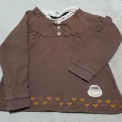 値下げ　130　女児　 長袖カットソー 　ブラウン