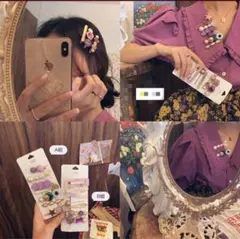 ヘアピン 7本セット（A/B）1セットパールヘアピンパールバレッタ キラキラピン