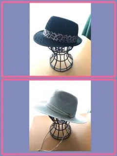 麦わら帽子　2点セット　中折れハット　カウボーイハット