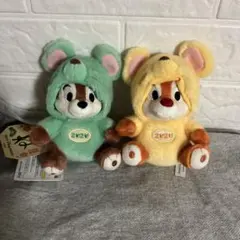 チップとデール　子年　ぬいぐるみバッジ　ディズニーリゾートのサムネイル