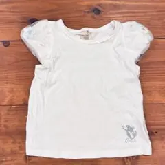 プティマイン 110cm ディズニー アリエル 半袖トップス チュール 花 白