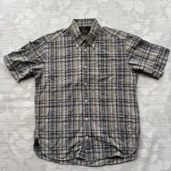 ア*メ様 POLO チェック 半袖シャツ Mサイズ ブラウン系